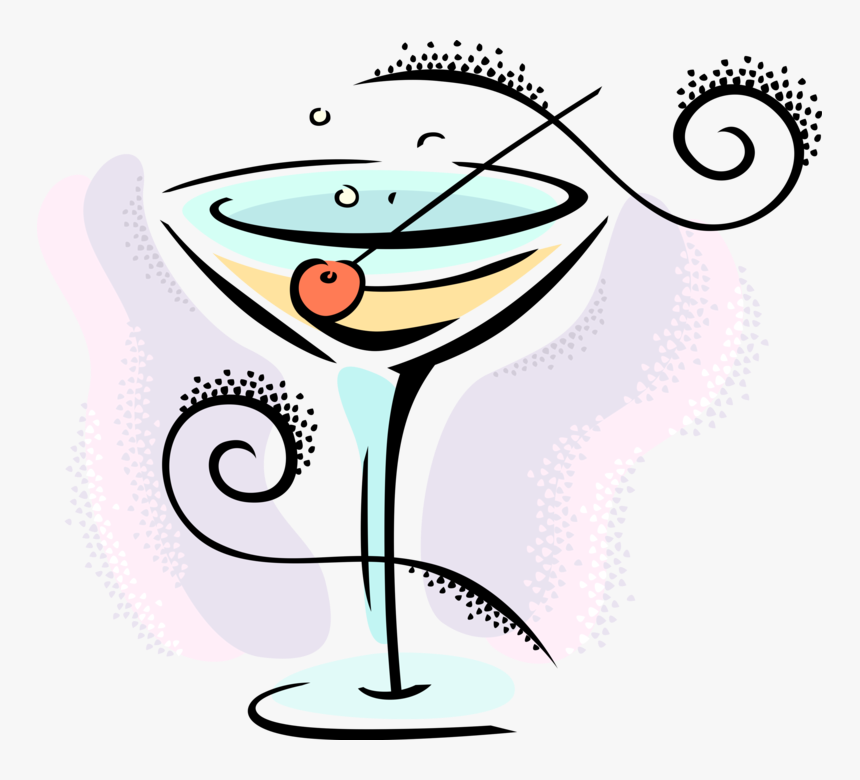 Vector Illustration Of Martini Alcohol Beverage Cocktail, HD Png Download, Free Download