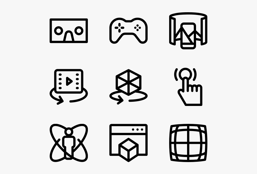 Virtual Reality - White Icons Png, Transparent Png, Free Download