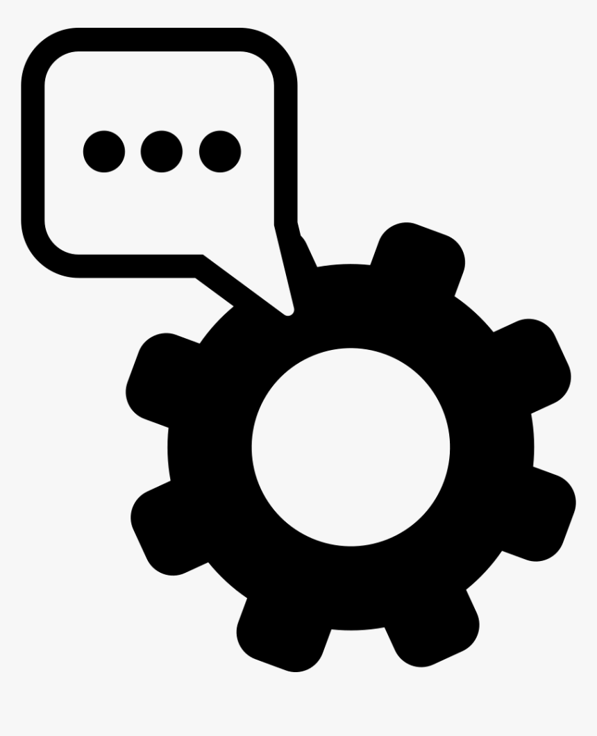 Text Settings Symbol Of A Cogwheel With A Speech Bubble - Mobile Setting Logo Png, Transparent Png, Free Download