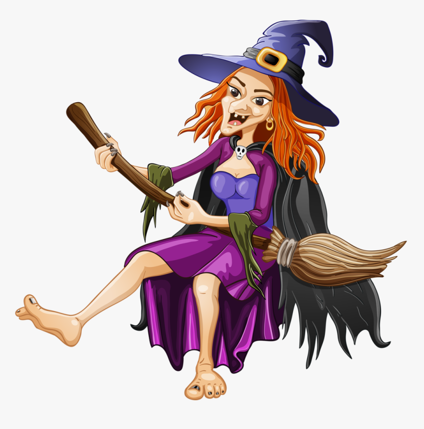 Halloween Witch Sitting On Pumpkin Hd Png Download Kindpng