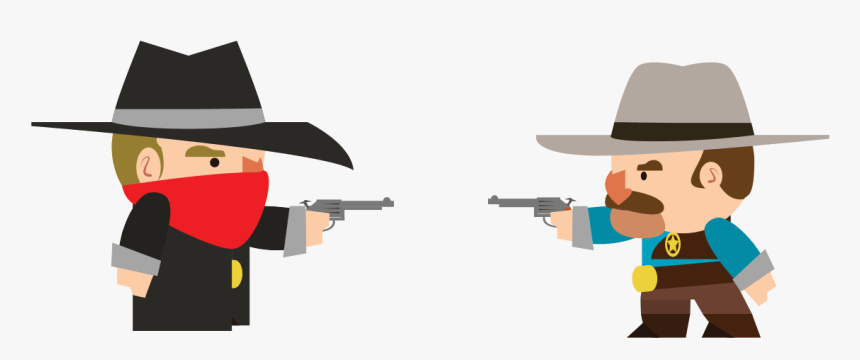 Cartoon Clipart , Png Download - Sheriff Vs Bandit, Transparent Png, Free Download