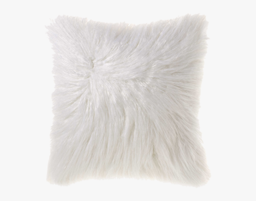 Mongolian Faux Fur White Throw Pillow, HD Png Download, Free Download