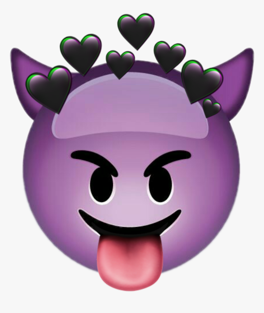 #emoji #evil #edit #tumblr #evilemoji #demon #heartcrown - Purple Devil Emoji Png, Transparent Png, Free Download