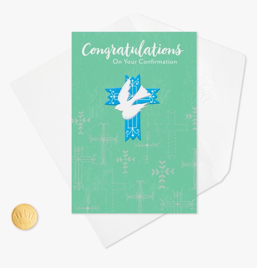 Dove And Crosses Confirmation Card - Paper, HD Png Download, Free Download