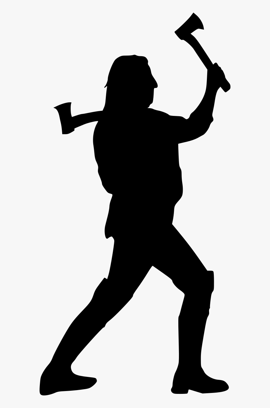 Man With Axe Silhouette 2 - Man With Axe Behind Back Silhouette, HD Png Download, Free Download