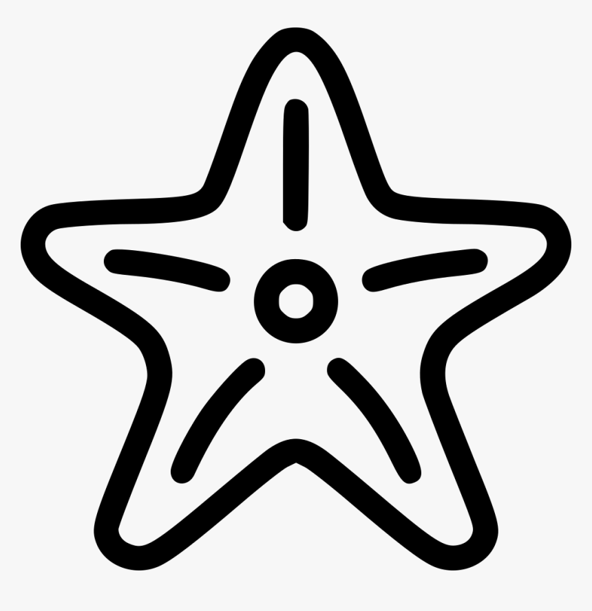 Starfish Asteroid Five Finger - Line Art, HD Png Download, Free Download