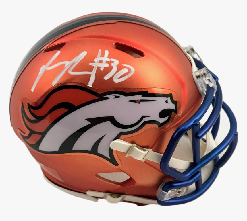 Phillip Lindsay Denver Broncos Blaze Mini Helmet - Denver Broncos, HD Png Download, Free Download