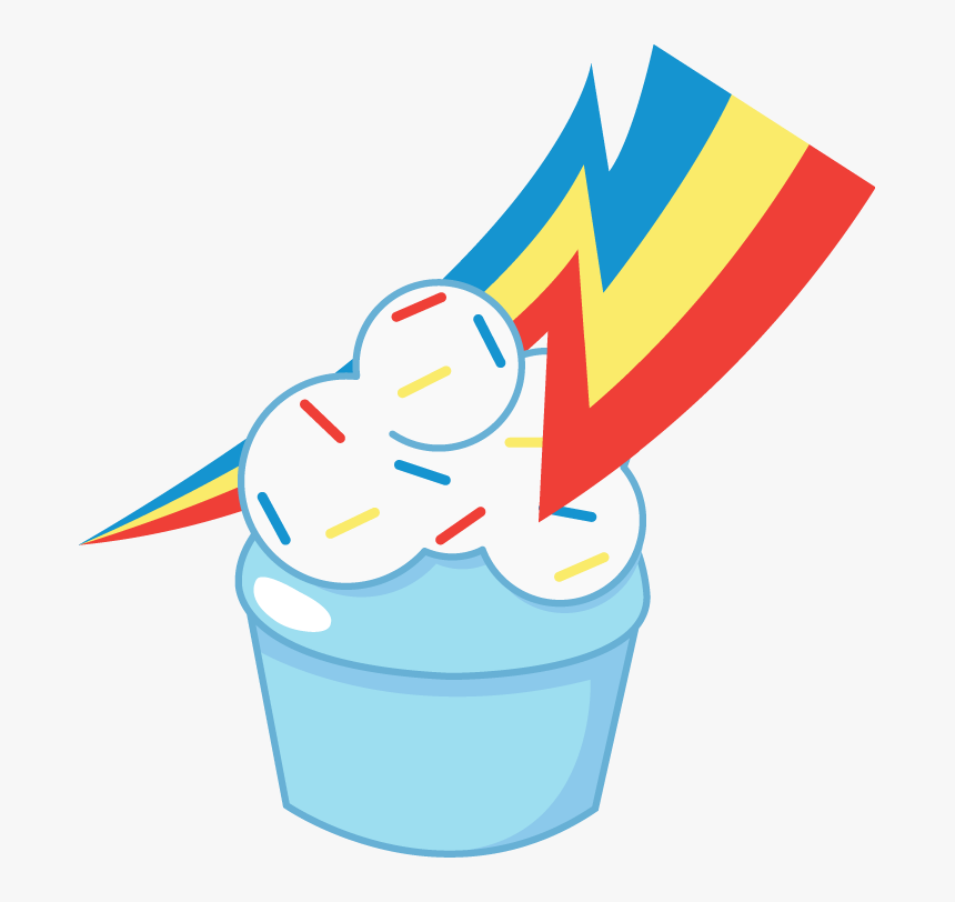 Transparent Rainbow Dash Cutie Mark Png - Mlp Rainbow Dash Cupcake, Png Download, Free Download