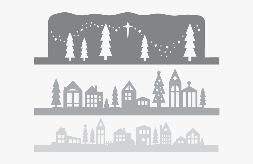 Paper Cut Winter Village Template, HD Png Download, Free Download