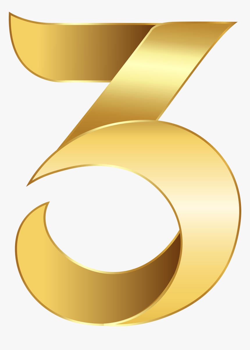 Number 3 Gold Png, Transparent Png, Free Download