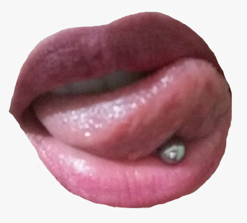 Adesivoadesive Lipstongue Piercing Piercedgirl - Tongue, HD Png Download, Free Download