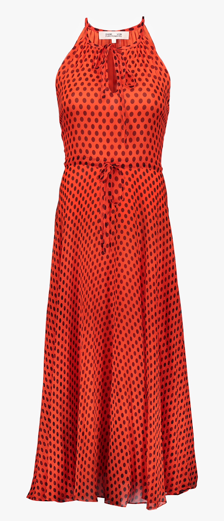 Key Hole Maxi Dress Dot Vermillion - Polka Dot, HD Png Download, Free Download