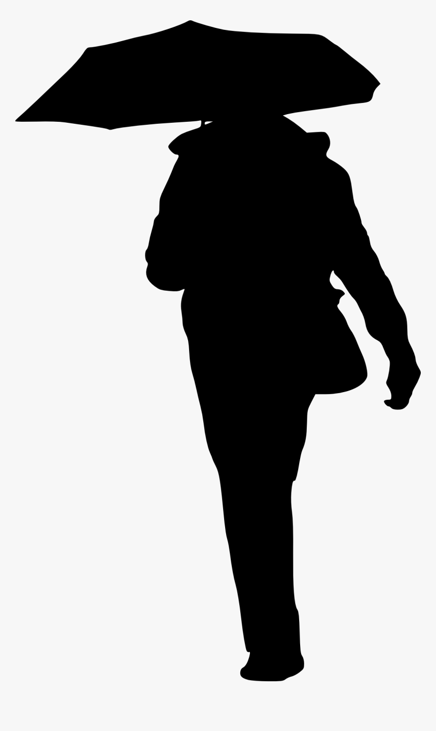 Silhouette Png Download - Person With Umbrella Silhouette, Transparent Png, Free Download