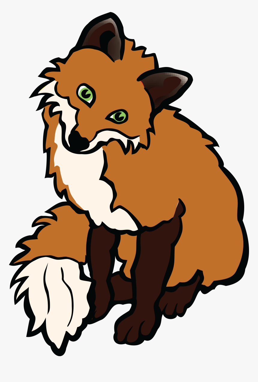 Free Clipart Of A Fox - Fox Black And White Clipart, HD Png Download, Free Download