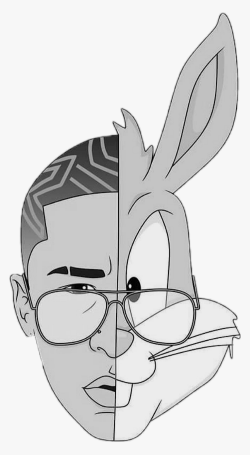Bad Bunny Drawing Outline
