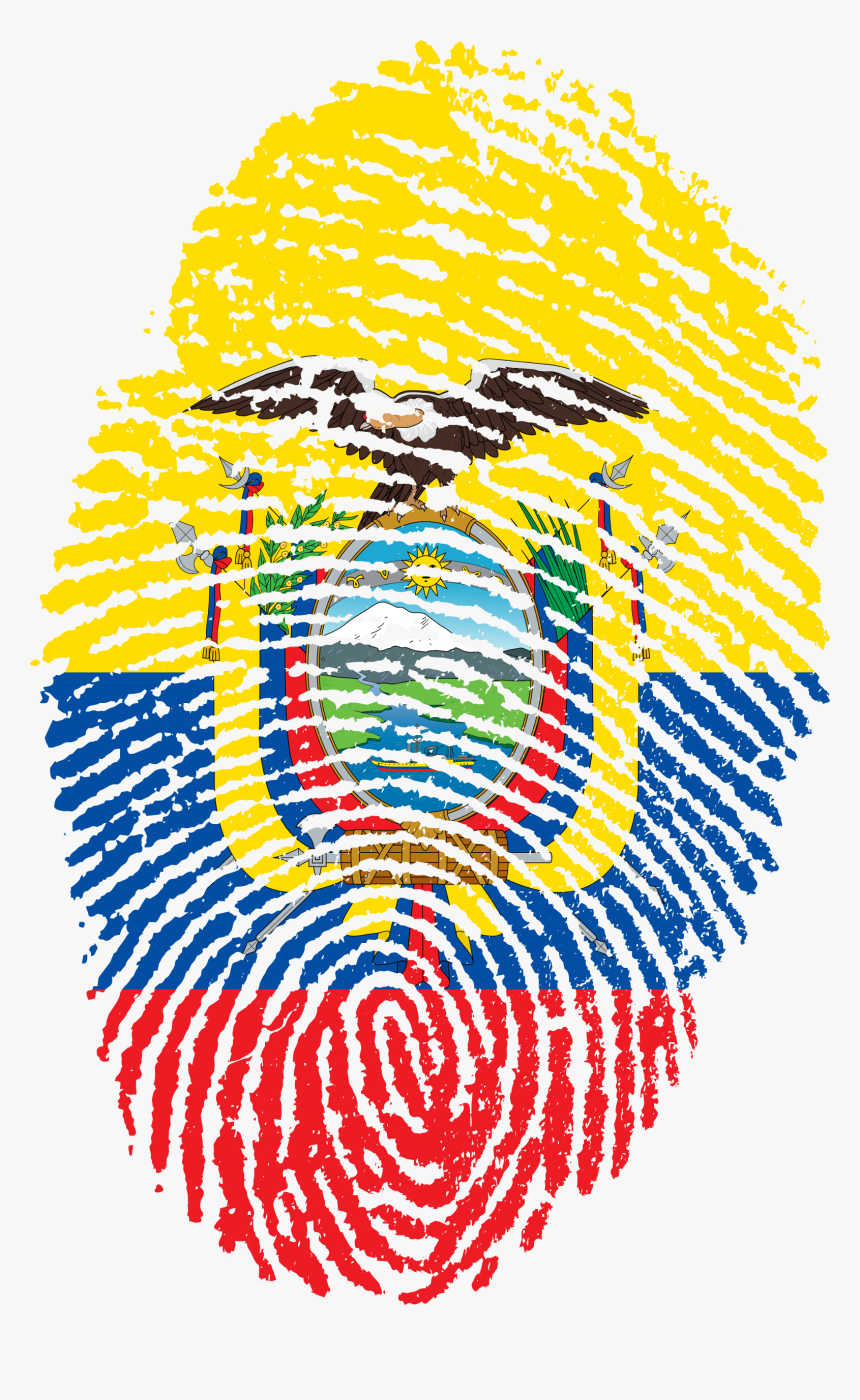 Ecuador Flag Fingerprint Country - Trinidad Fingerprint, HD Png Download, Free Download