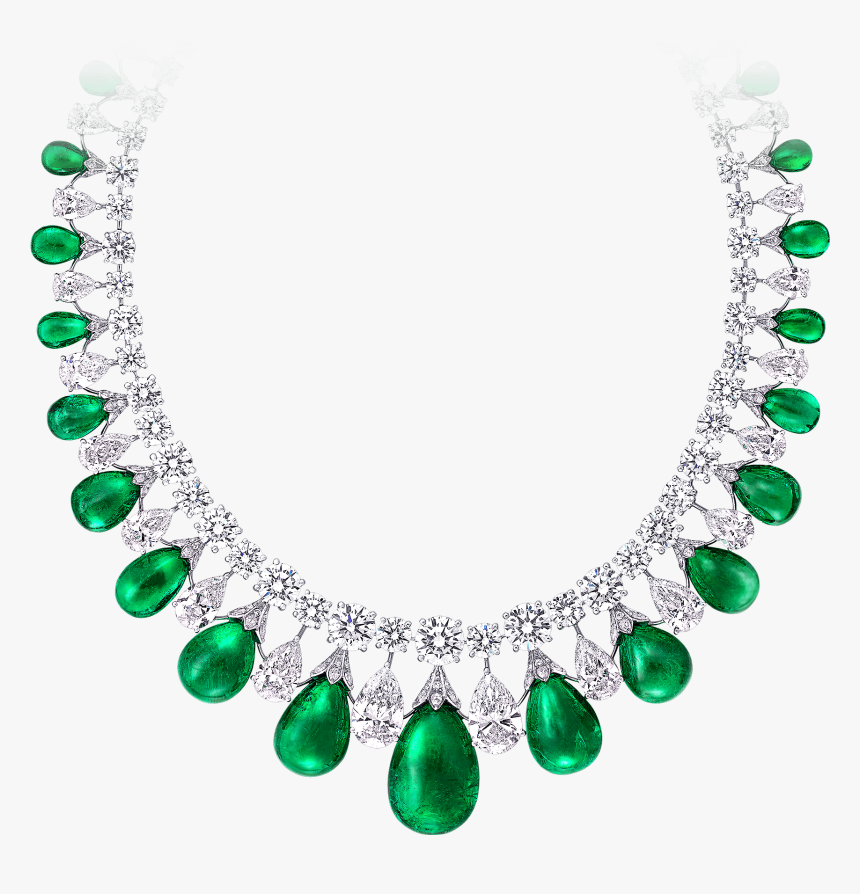 Emerald Cabochon And Diamond Necklace Graff By - Graff Diamonds Emerald Necklace, HD Png Download, Free Download