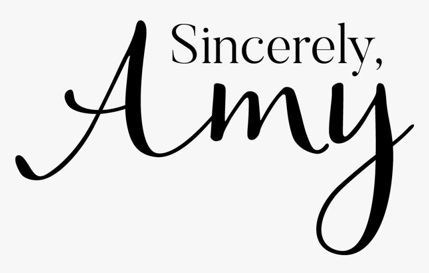 Sincerely, Amy Sincerely - Amy In Fancy Writing, HD Png Download, Free Download