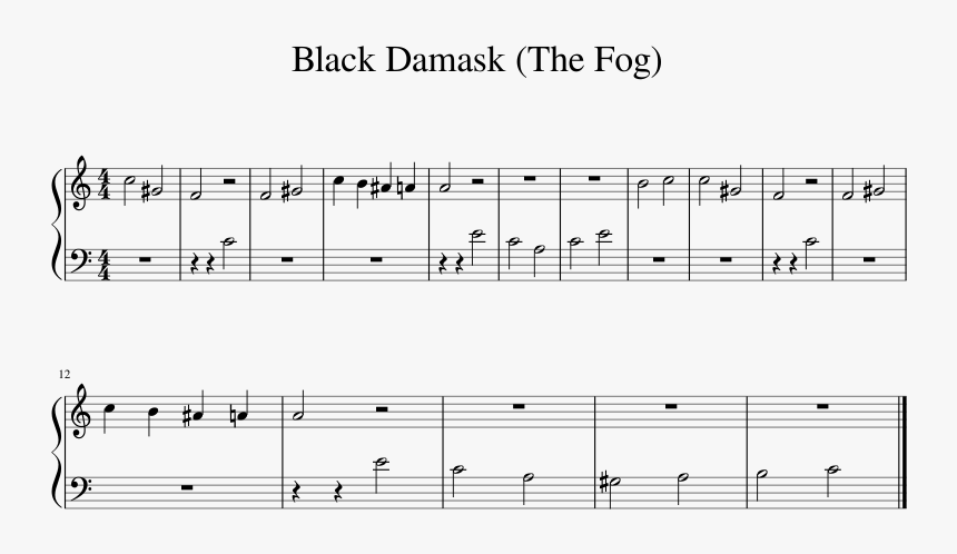 Black Damask Sheet Music 1 Of 1 Pages - Clocks Sheet Music, HD Png Download, Free Download