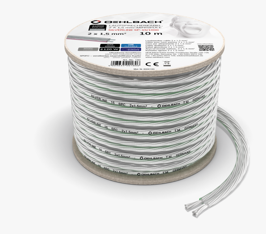 180 Silverline-sp15 Hb - 1 Or 2 Wires For Speaker, HD Png Download, Free Download