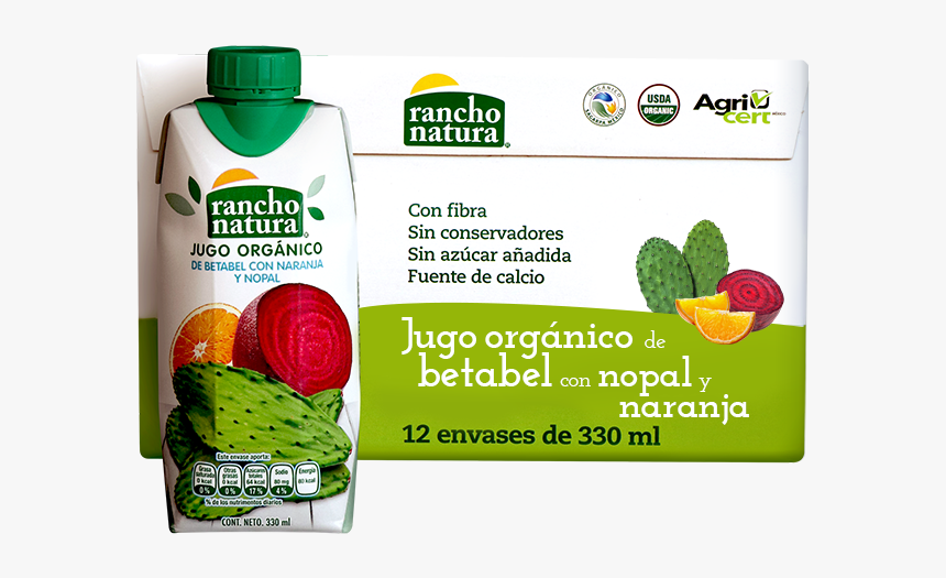 Caja De 12 Jugos De Betabel Con Naranja Y Nopal - Strawberry, HD Png Download, Free Download