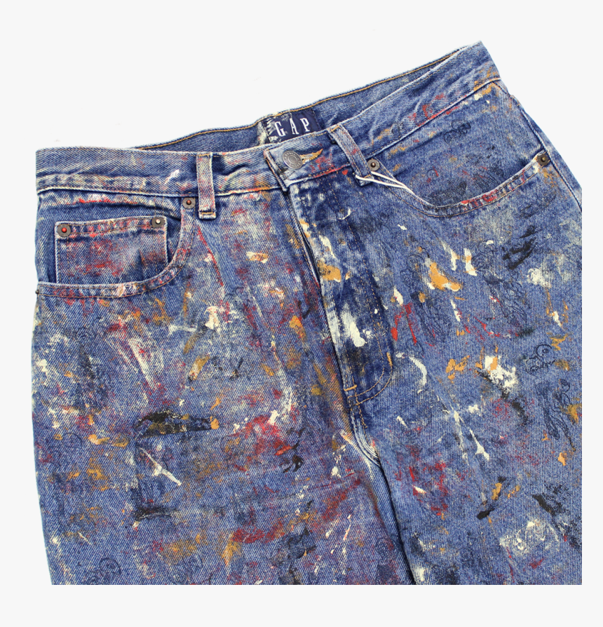 Painted Blue Jeans - Pocket, HD Png Download, Free Download