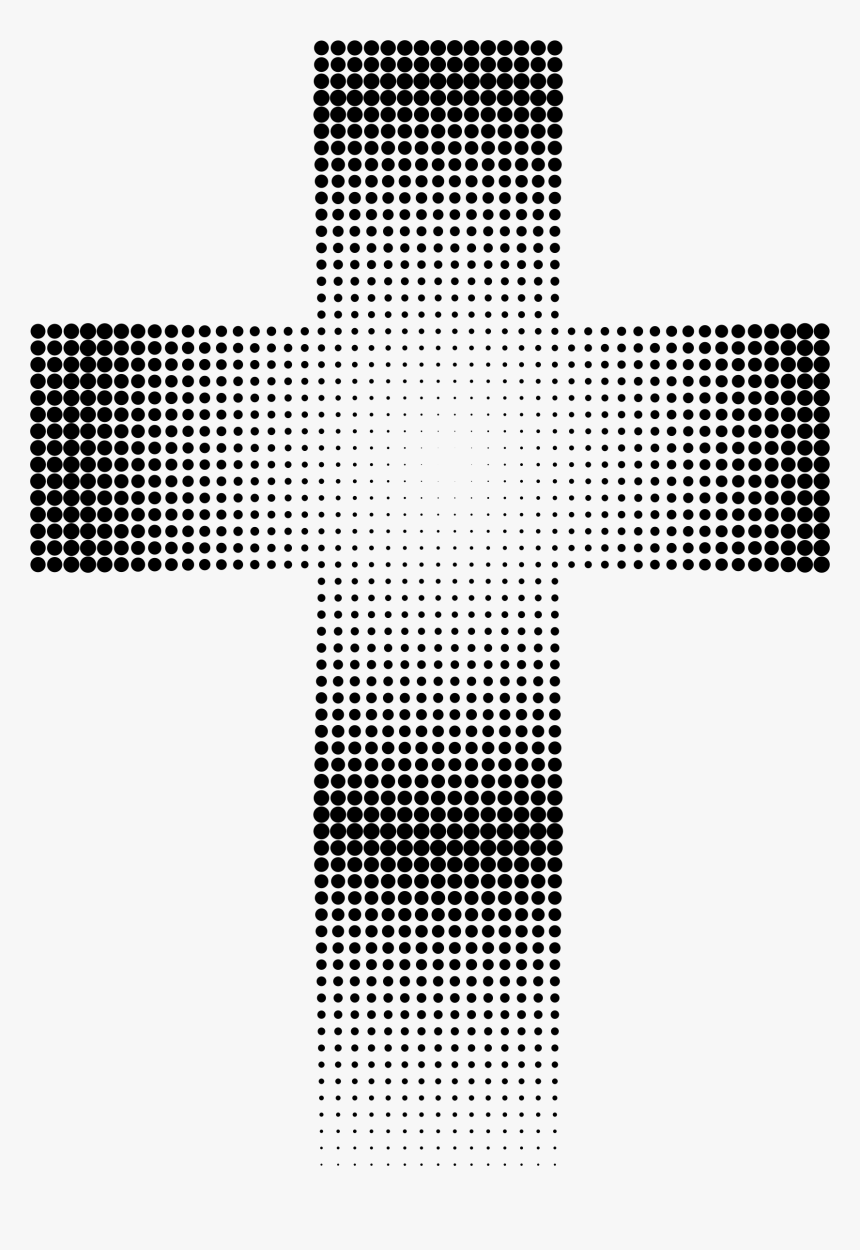 Halftone Cross Clip Arts - Monochrome, HD Png Download, Free Download