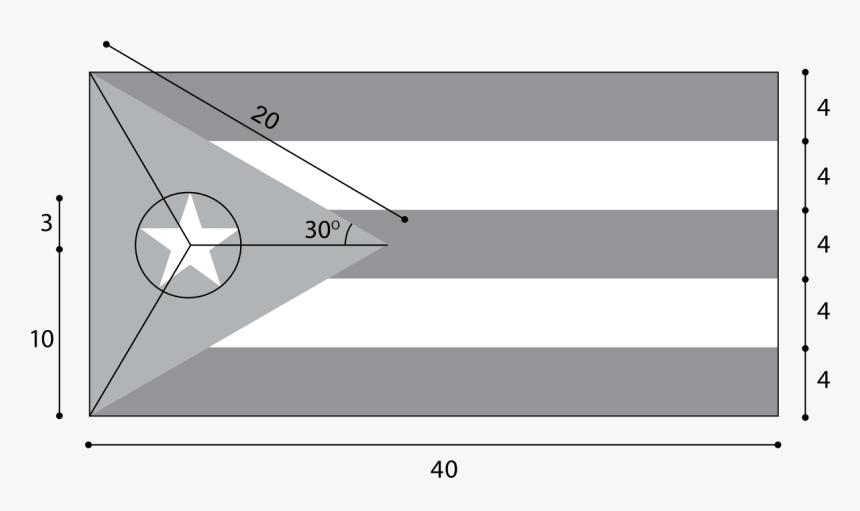 Puerto Rico Flag Measurements, HD Png Download, Free Download