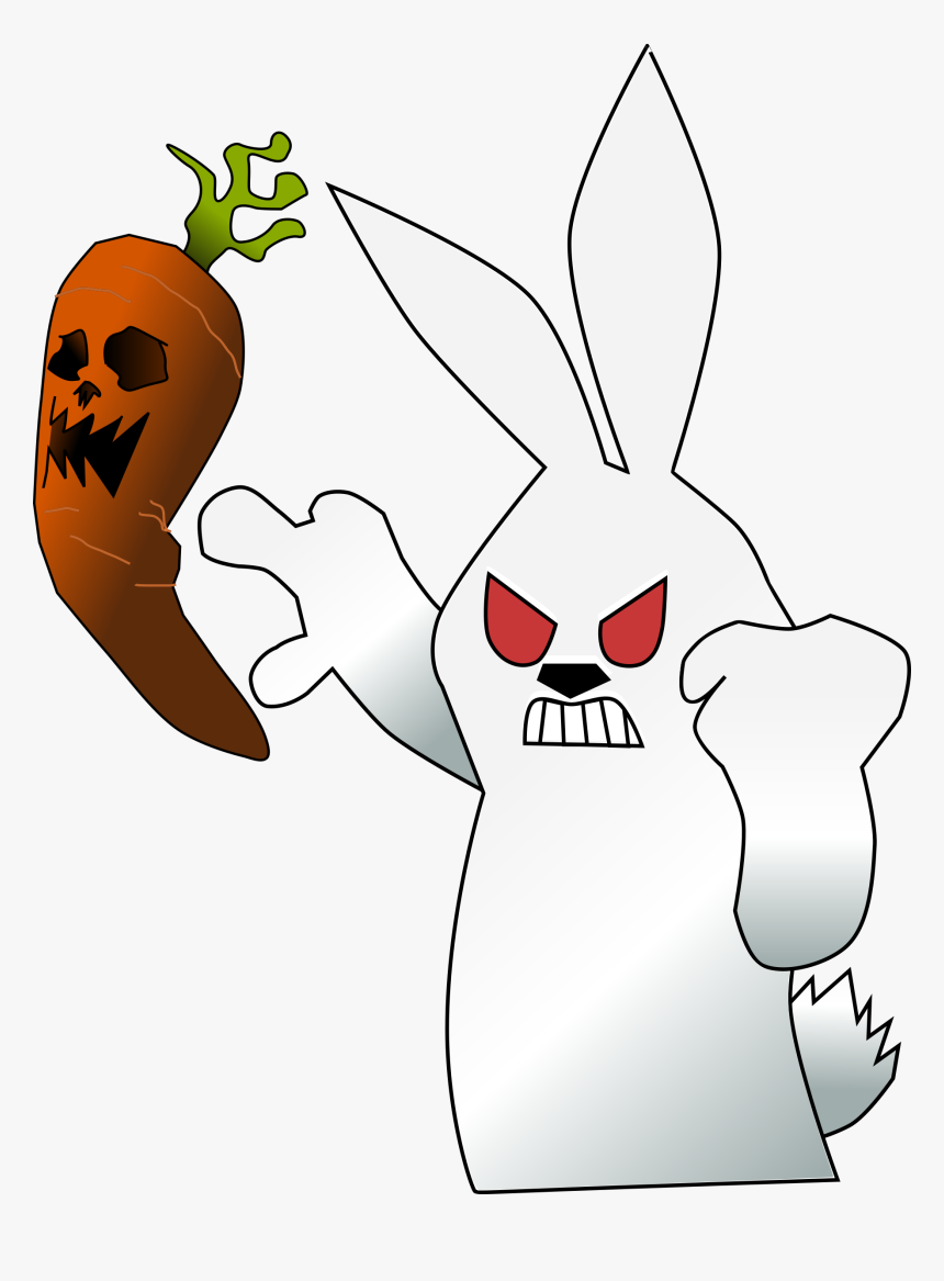 Mad Wabbit Clipart Icon Png - Scary Bunny Clip Art, Transparent Png, Free Download