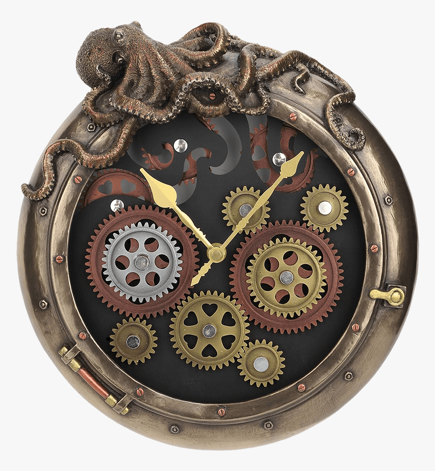 Steampunk Octopus Clock - Clock Steampunk, HD Png Download, Free Download