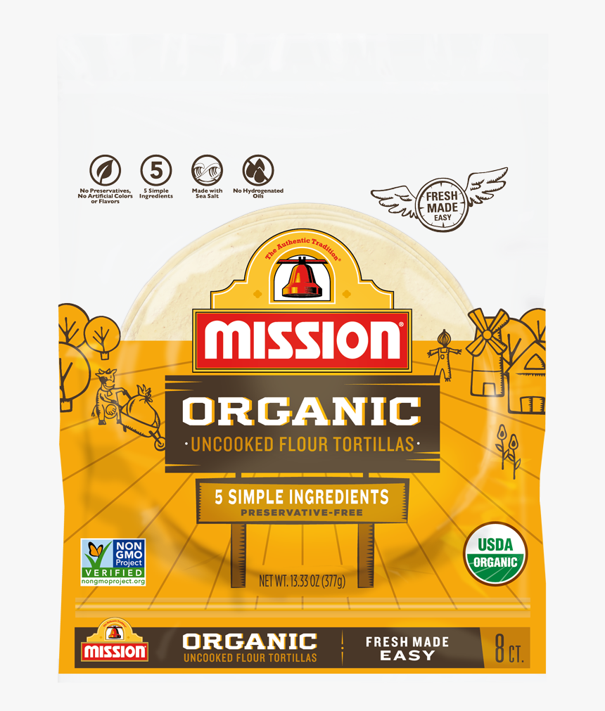 Almond Butter And Orange Marmalade Quesadillas - Mission Organic Uncooked Flour Tortillas, HD Png Download, Free Download