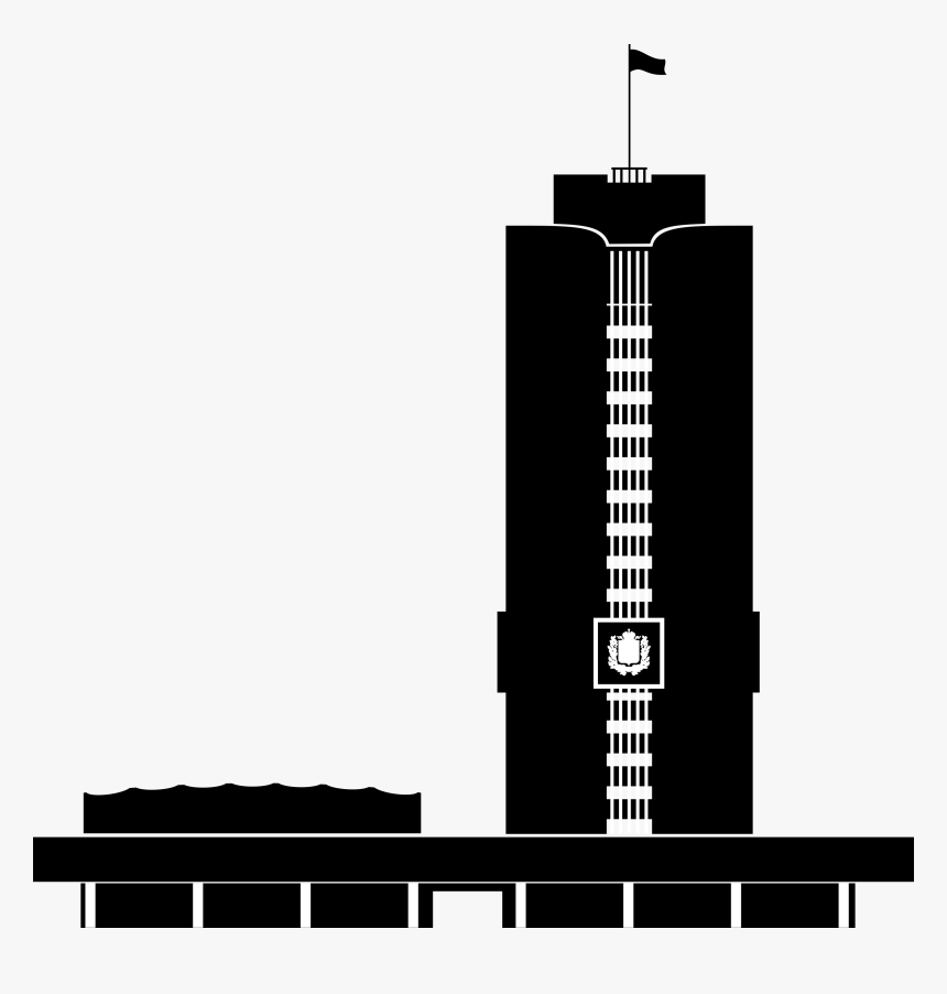 Primorsky Region Government Bw Clip Arts - Logo Gedung Hitam Putih, HD Png Download, Free Download