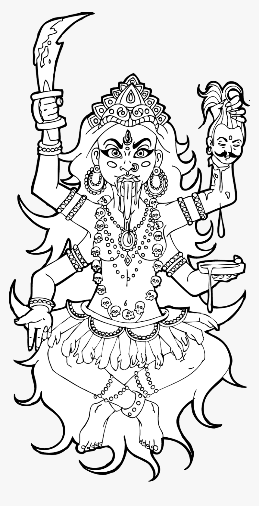 Kali Drawing Line - Illustration, HD Png Download, Free Download