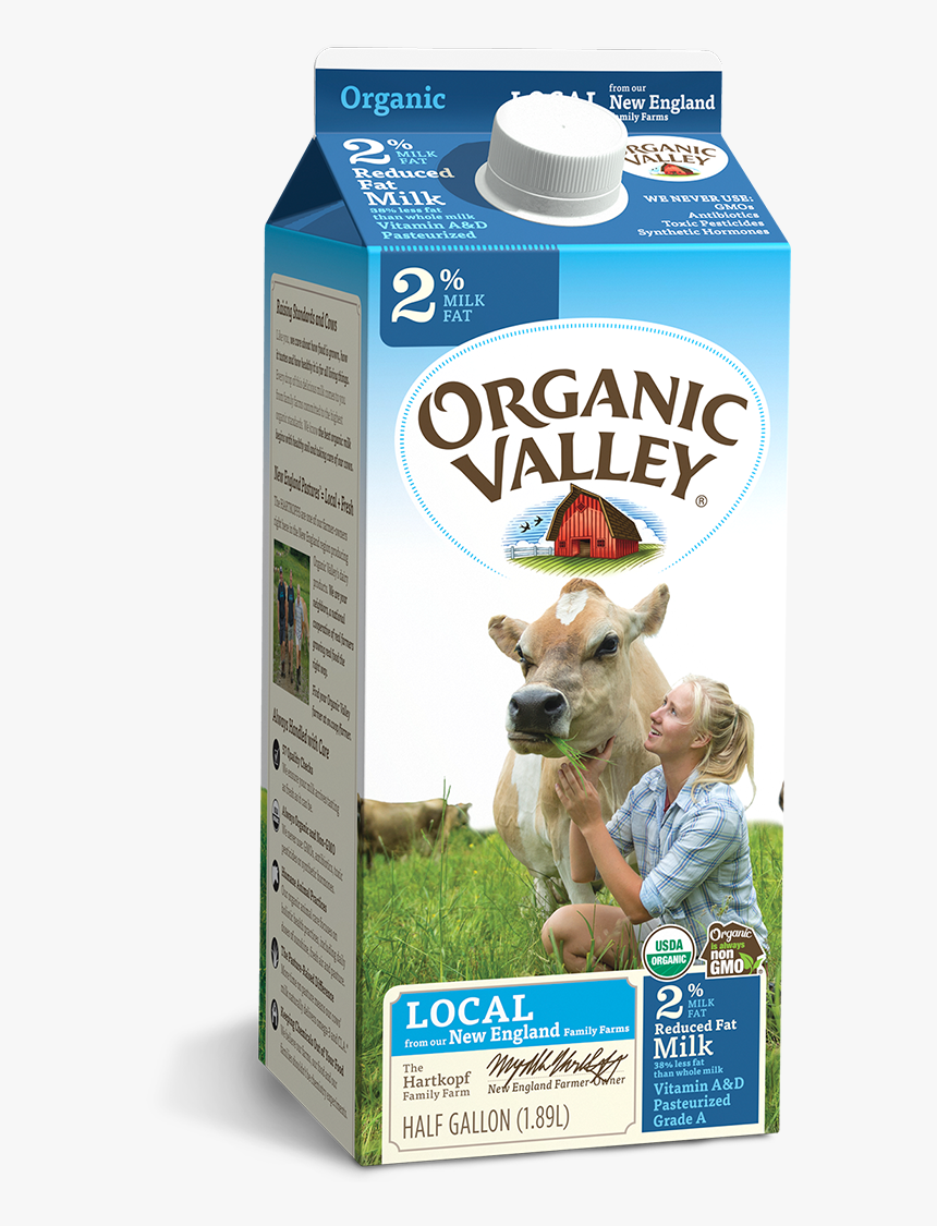 Organic Valley Reduced Fat Milk, HD Png Download - kindpng