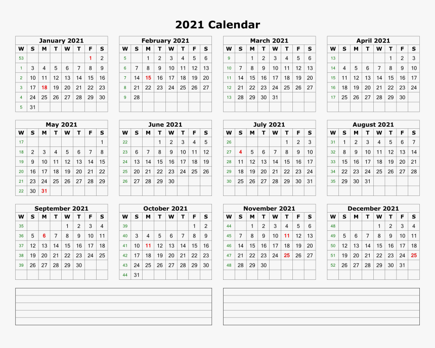 Calendar 2021 Png Photo - Year Printable 2020 Calendar, Transparent Png, Free Download