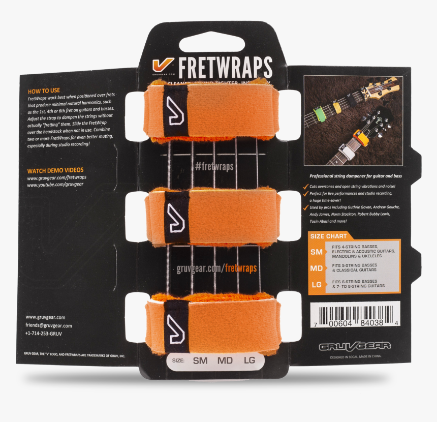 Fretwraps™ String Muters - Gruv Gear Fretwraps Hd Guitar String Dampeners 3-pack, HD Png Download, Free Download