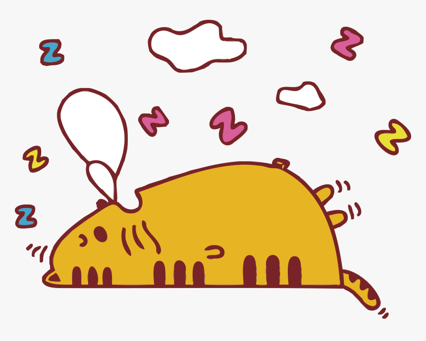 Cat Wall Sticker Clip Art Cartoon Cute Lazy Cat Sleeping - Sleeping Don T Disturb, HD Png Download, Free Download