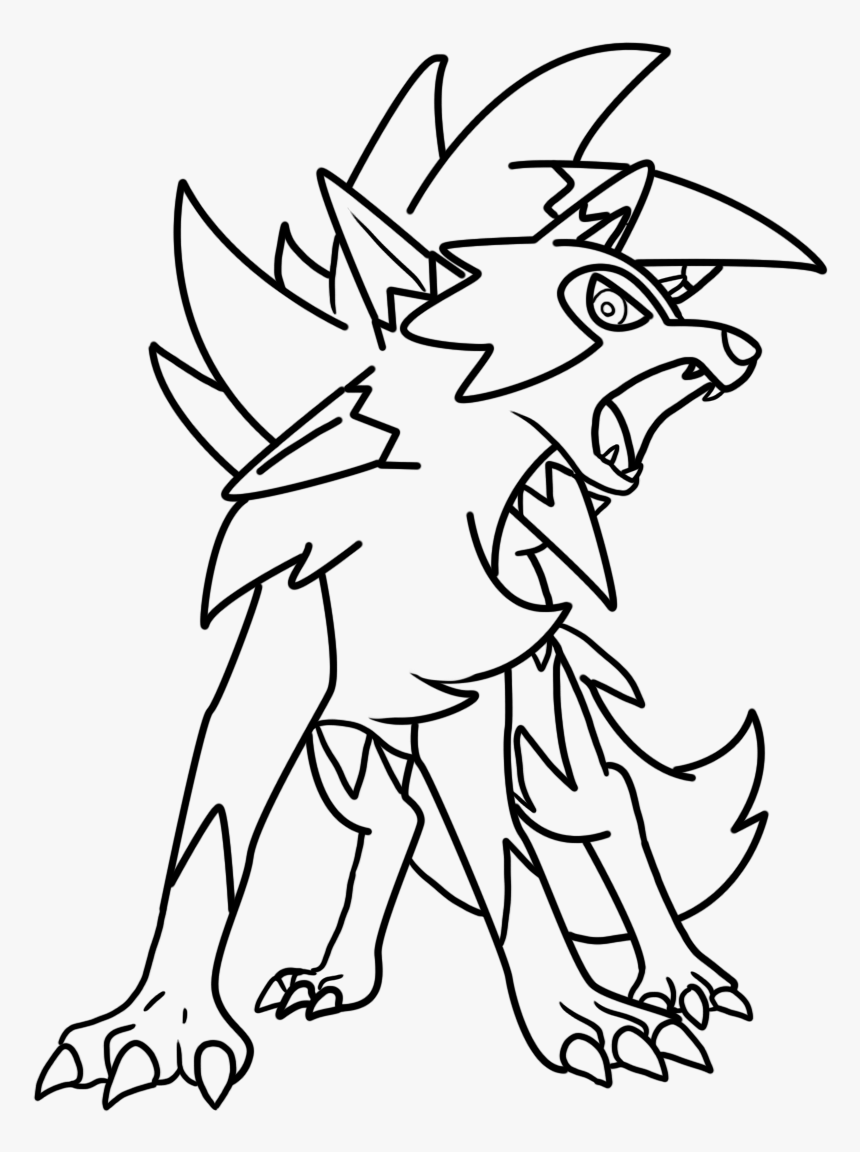 Transparent Lycanroc Png Sun And Moon Pokemon Drawing Png Download Kindpng