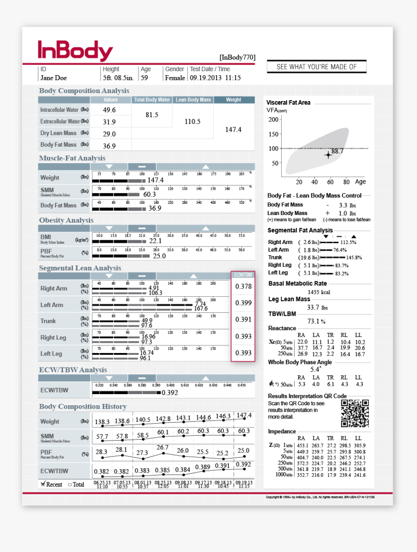 Inbody Body Composition Analysis, HD Png Download, Free Download