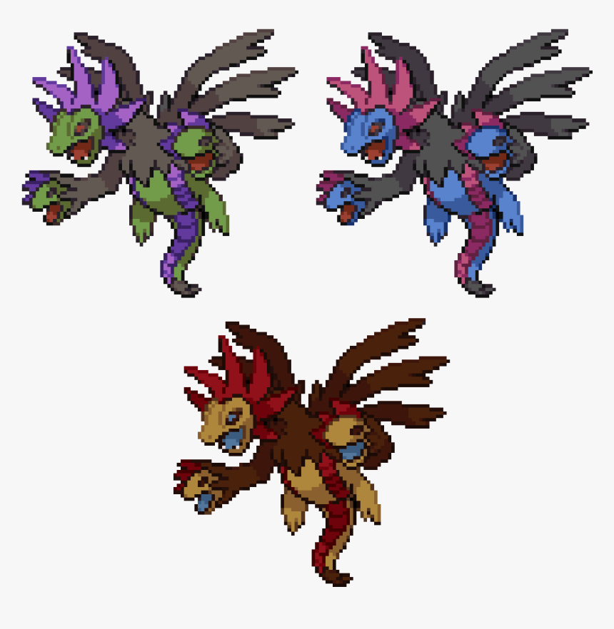 Hydreigon Pixel Art, HD Png Download, Free Download