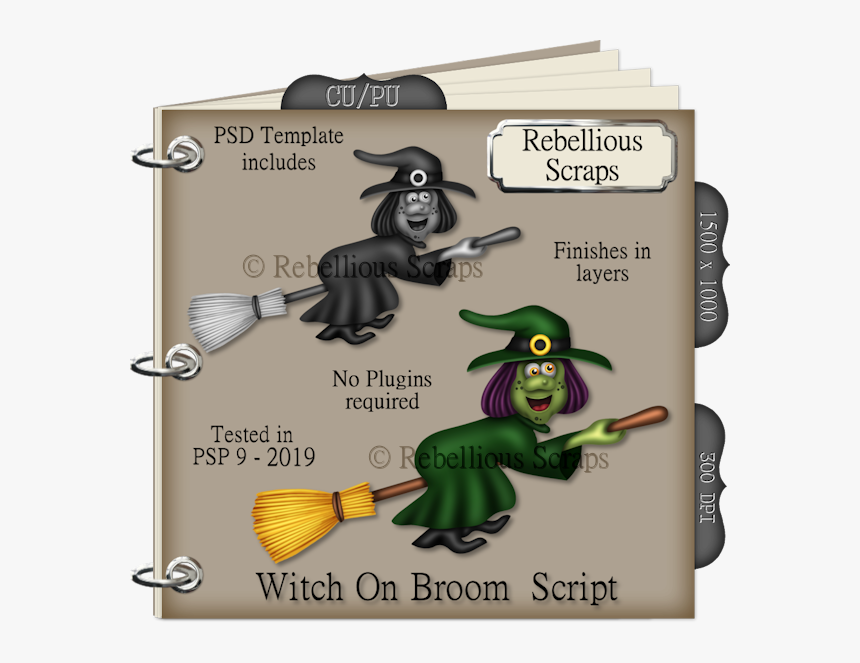 Witch On Broom , Png Download - Portable Network Graphics, Transparent Png, Free Download