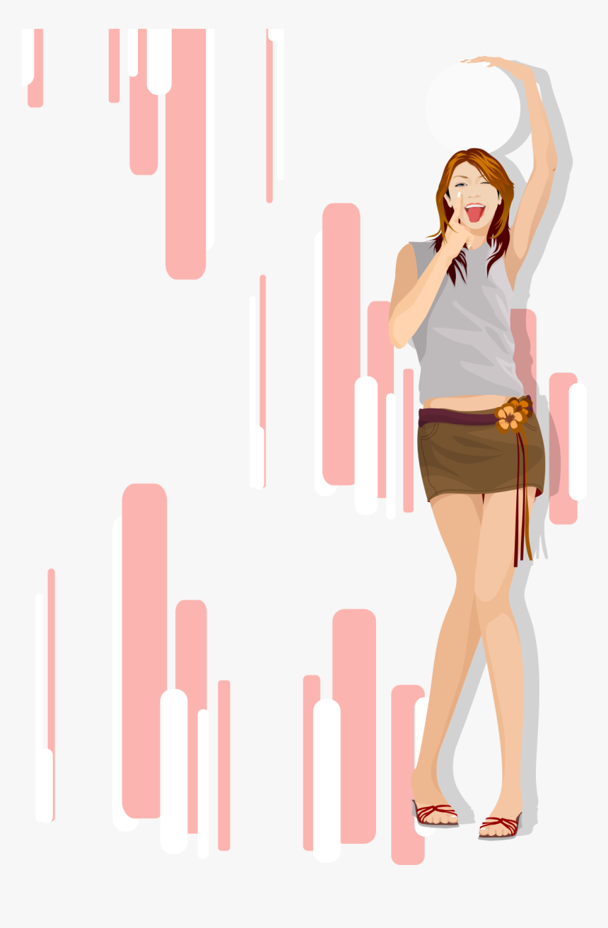 Cartoon Skirt Woman Designer - Mujer Linda Caricatura, HD Png Download, Free Download