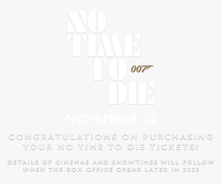 No Time To Die - Poster, HD Png Download, Free Download