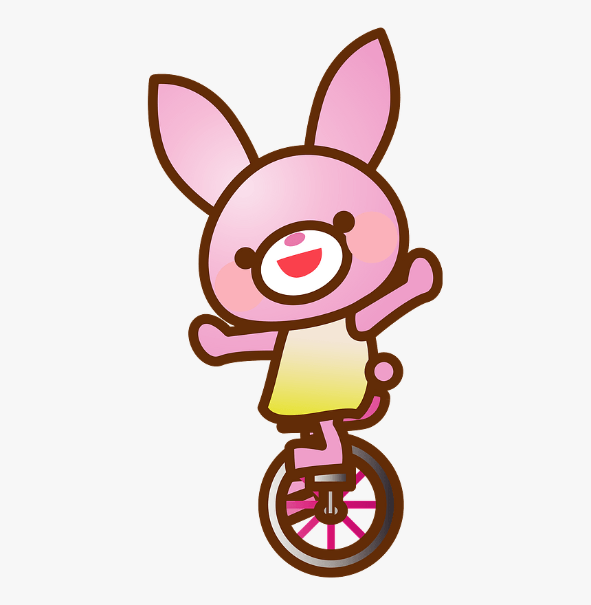 Rabbit On Unicycle Clipart - Clip Art, HD Png Download, Free Download