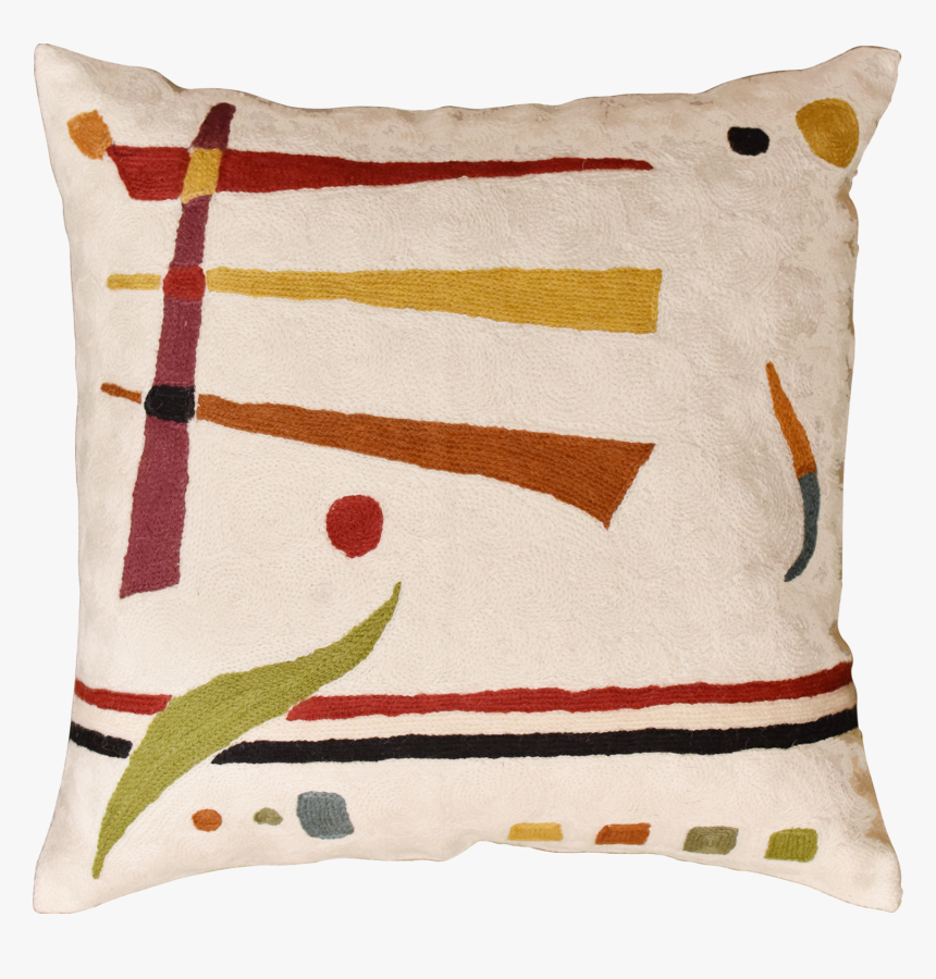 Kandinsky Off White Elements Accent Pillow Cover Handembroidered - Cushion, HD Png Download, Free Download