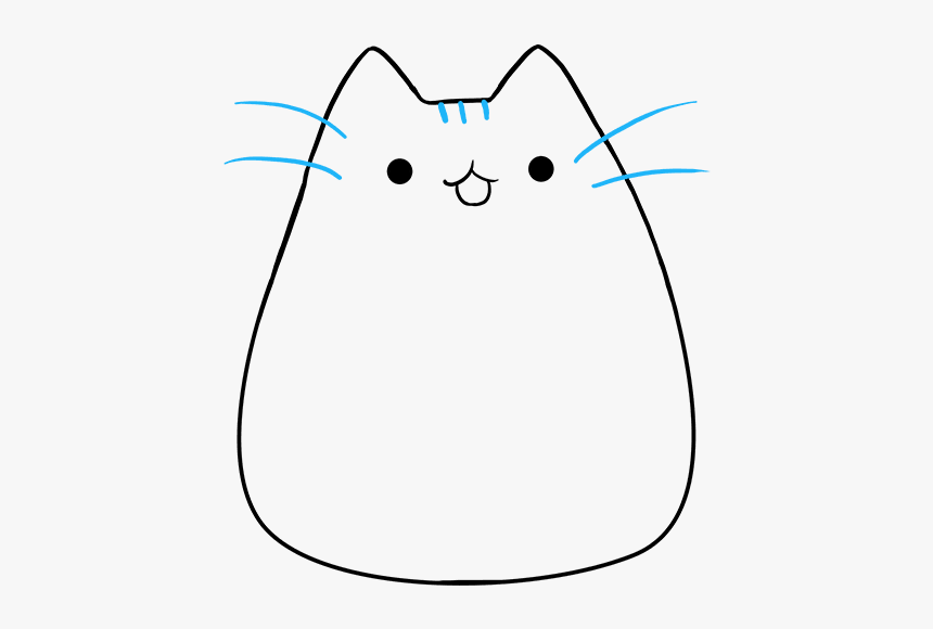 How To Draw Pusheen The Cat - Cartoon, HD Png Download - kindpng