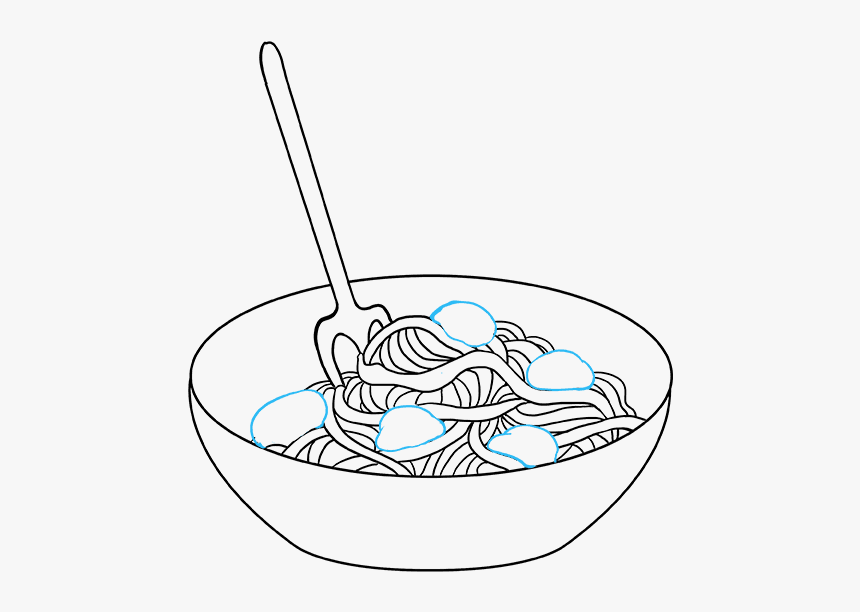 Spaghetti And Meatballs Drawing Hd Png Download Kindpng