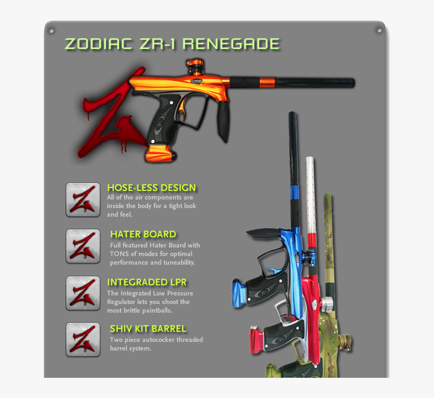 Introducing The Zodiac Renegade Zr 1 Top Shelf Electro - Paintball Gun Spool, HD Png Download, Free Download