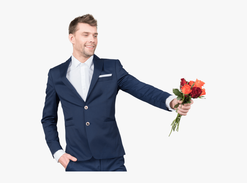 Men - Man With Flowers Png, Transparent Png, Free Download