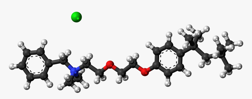 Benzethonium Chloride 3d Balls - Molecule, HD Png Download, Free Download